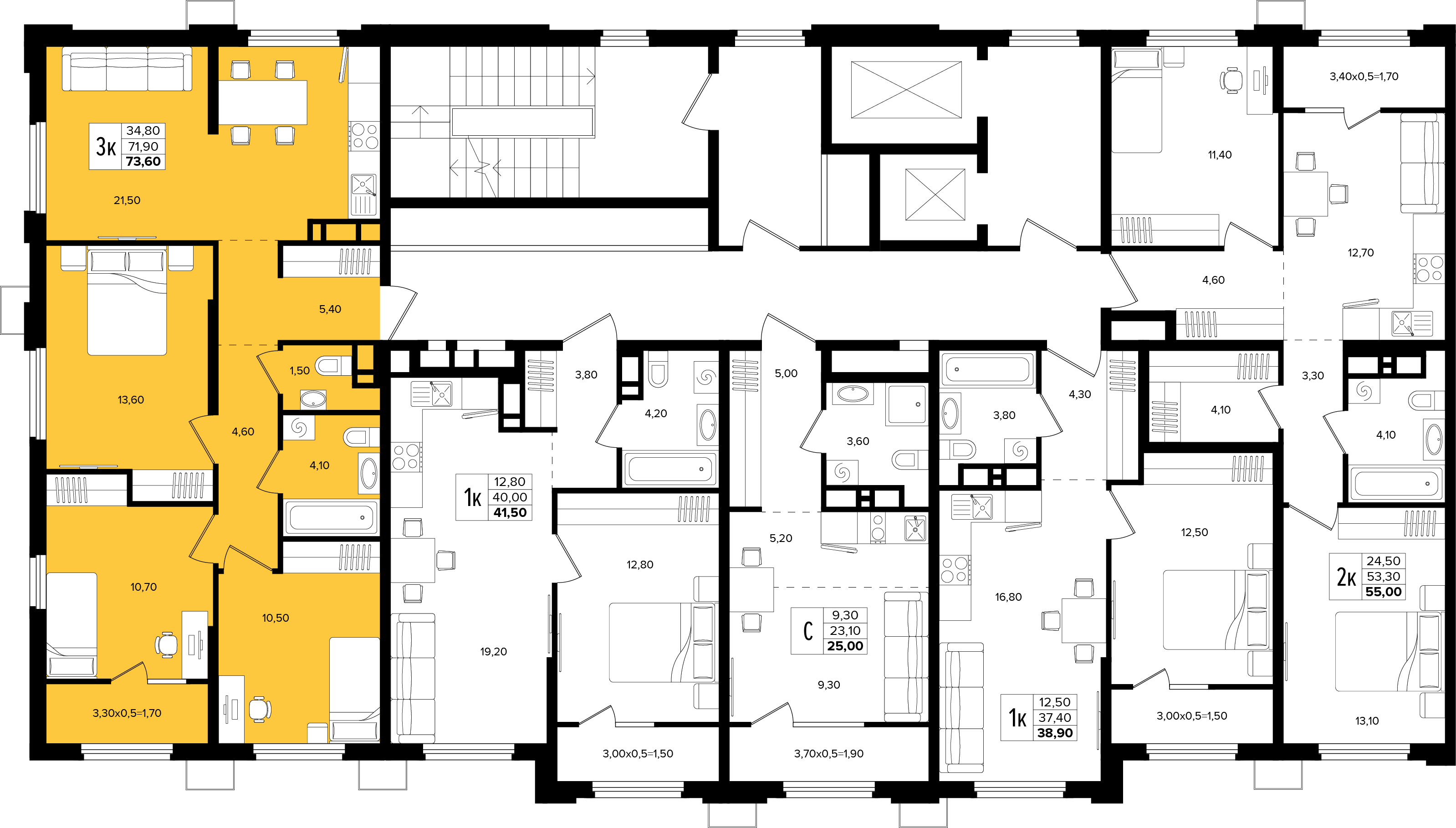 План этажа корпуса Литер 2