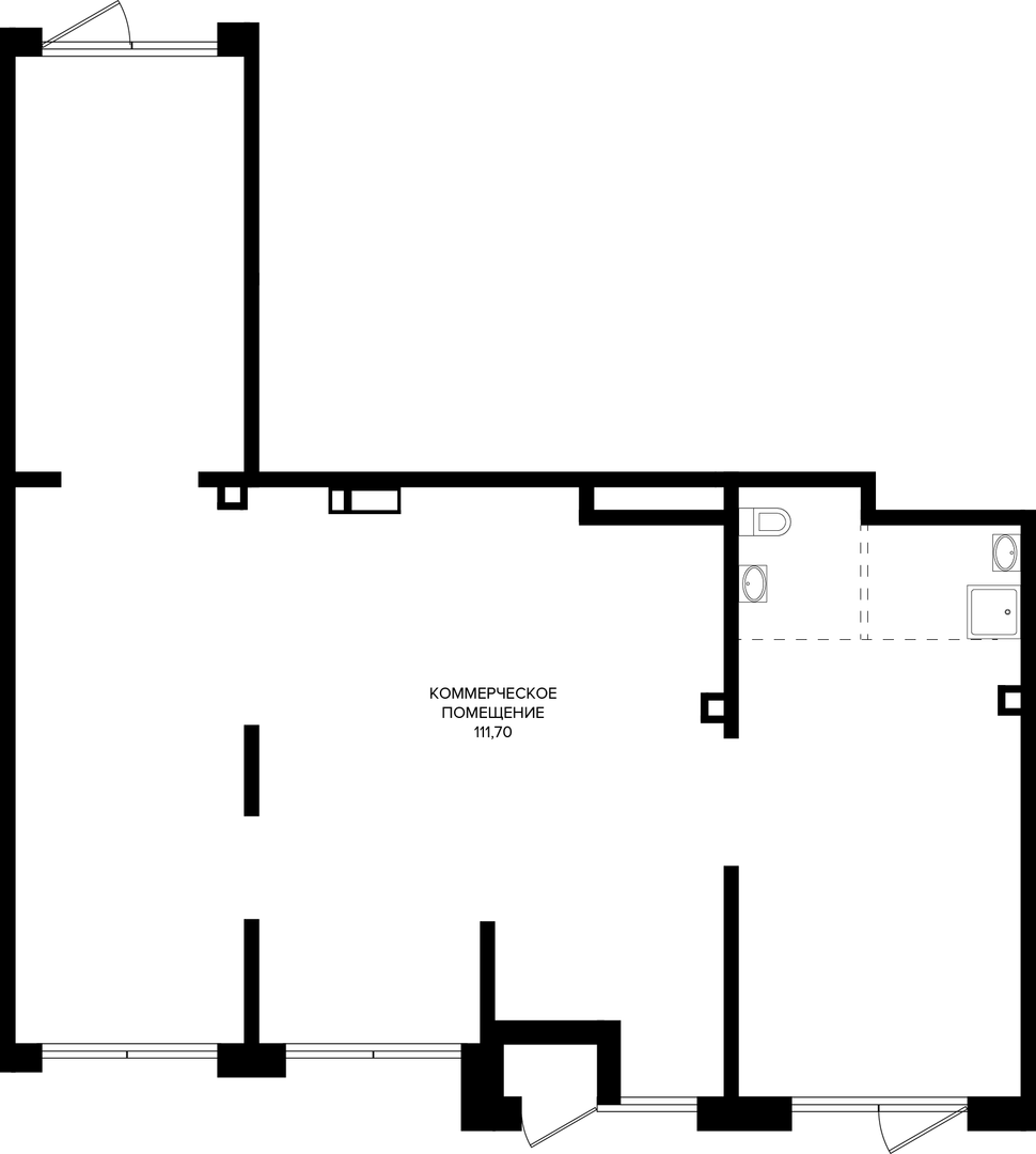 Коммерческое помещение 111.7 м² на 1 этаже Корпуса Литер 5