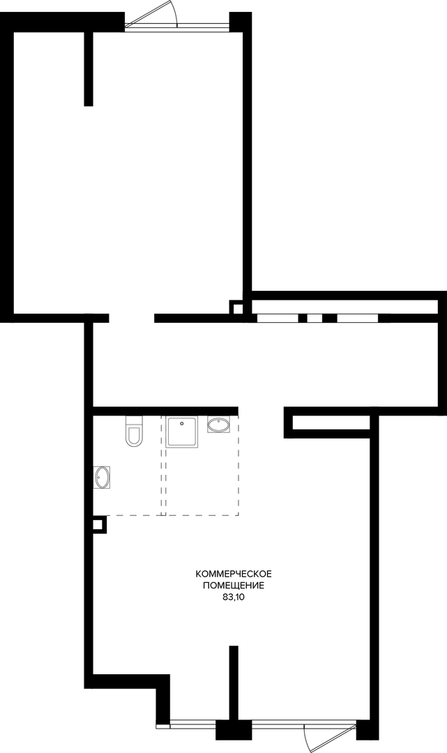Коммерческое помещение 83.1 м² на 1 этаже Корпуса Литер 4