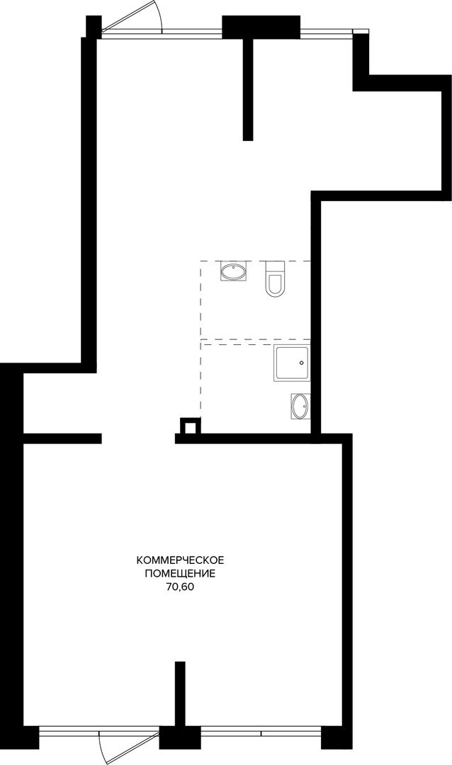 Коммерческое помещение 70.6 м² на 1 этаже Корпуса Литер 5