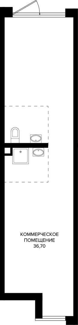 Коммерческое помещение 36.7 м² на 1 этаже Корпуса Литер 5