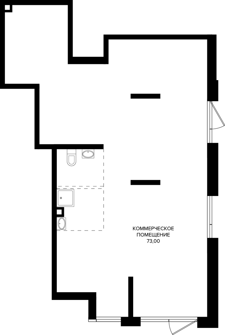 Коммерческое помещение 73 м² на 1 этаже Корпуса Литер 5