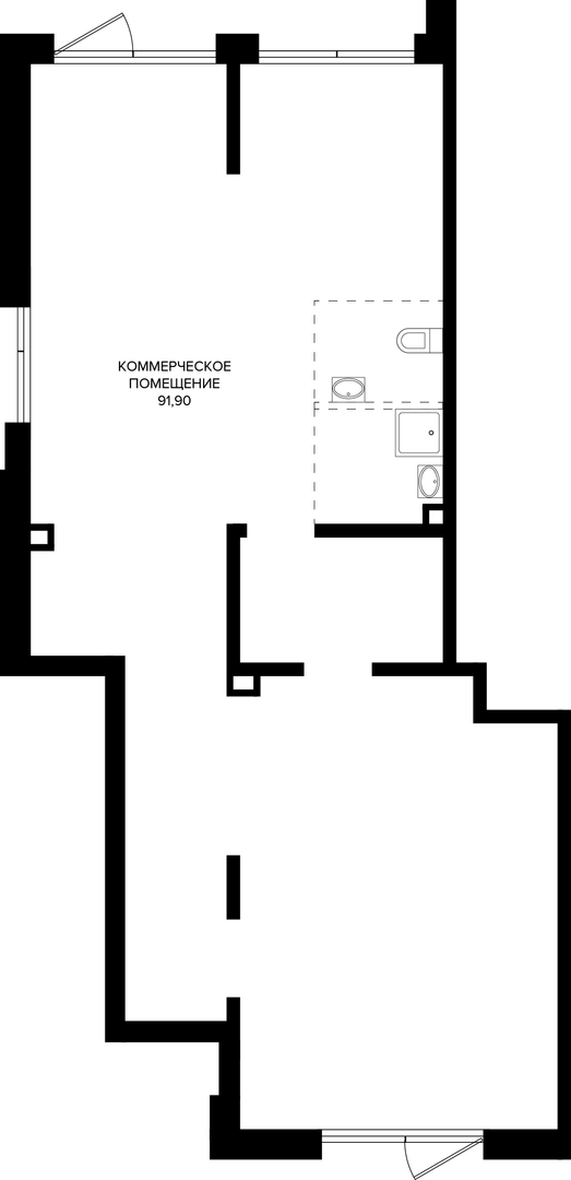 Коммерческое помещение 91.9 м² на 1 этаже Корпуса Литер 5